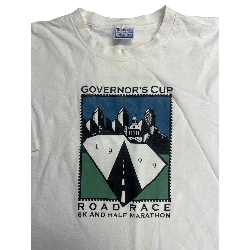 Vintage Governors Cup 1999 T-Shirt White Mens XL Cotton Single Stitch Racing